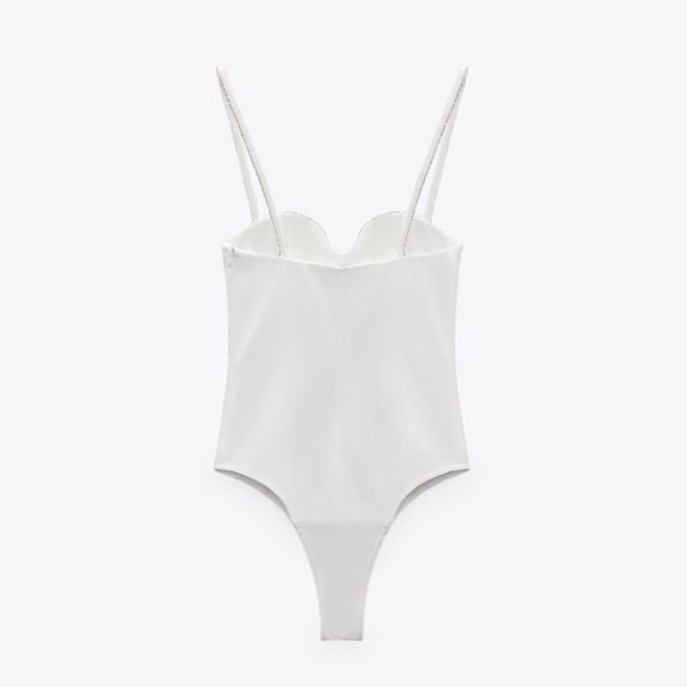 White Rhinestone Bodysuit ✨ZARA - Picture 5 of 5